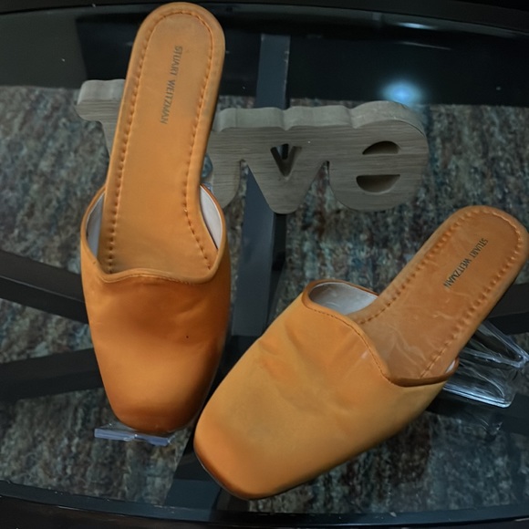 Stuart Weitzman Satin Muletown Mules Size 8.5 - Picture 2 of 7